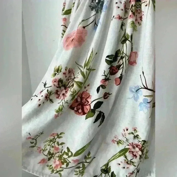 Suzy Shier Womens White Floral Print Off Shoulder Fairy Euro Summer Boho Top XS - Picture 3 of 7